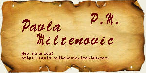 Pavla Miltenović vizit kartica